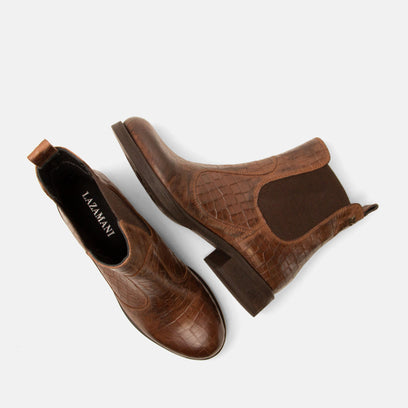 Marij Damen Leder Chelsea-Boots Brown