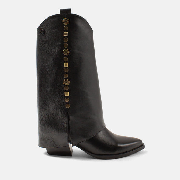 Kiki Damen Leder-Stiefel Black