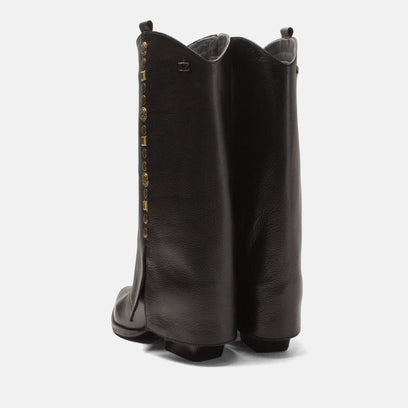 Kiki Damen Leder-Stiefel Black