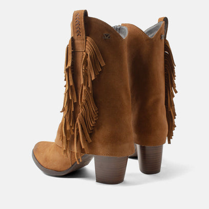 Emi Damen Wildleder-Stiefel Cognac
