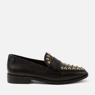 Benthe Damen Leder-Loafer Black