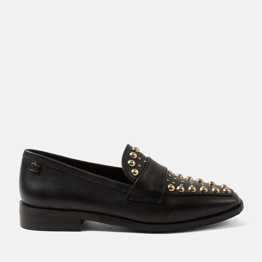 Benthe Damen Leder-Loafer Black
