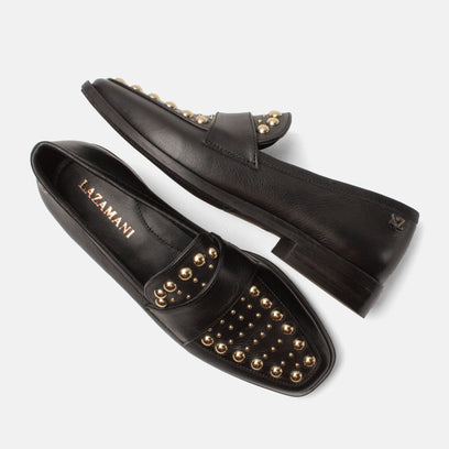 Benthe Damen Leder-Loafer Black
