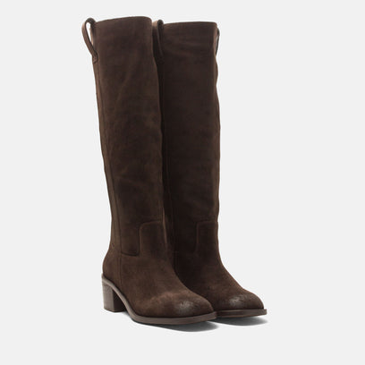 Elin Damen Wildleder-Stiefel Brown