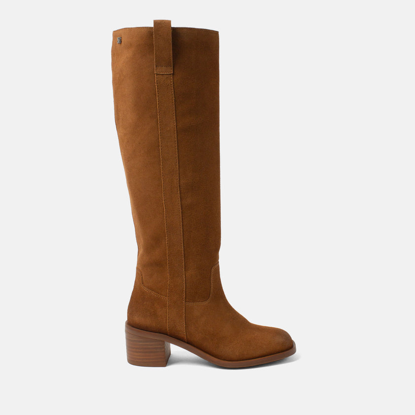 Elin Damen Wildleder-Stiefel Cognac