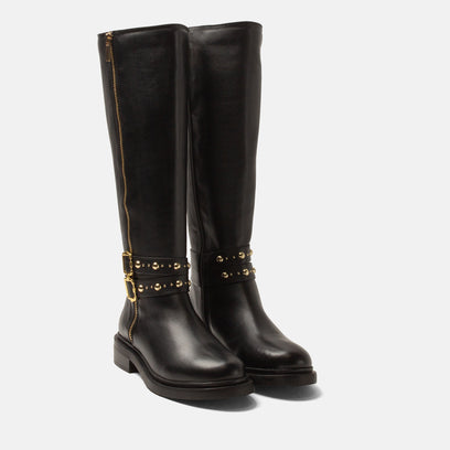 Emma Damen Leder-Stiefel Black