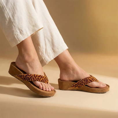 Liv Damen Leder-Zehentrenner Brown