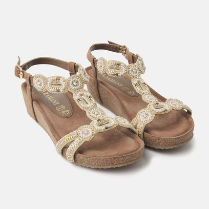 Damen Sandalen 75.354 Beige