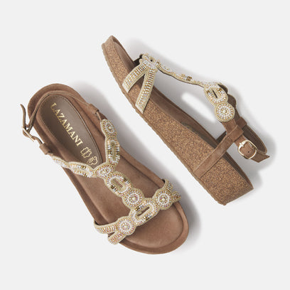 Damen Sandalen 75.354 Beige