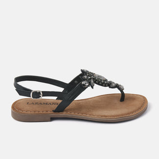 Naomi Damen Ledersandalen Black