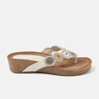 Mara Damen Leder-Pantoletten Off-White