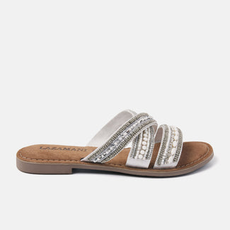 Marlin Damen Leder Pantoletten White